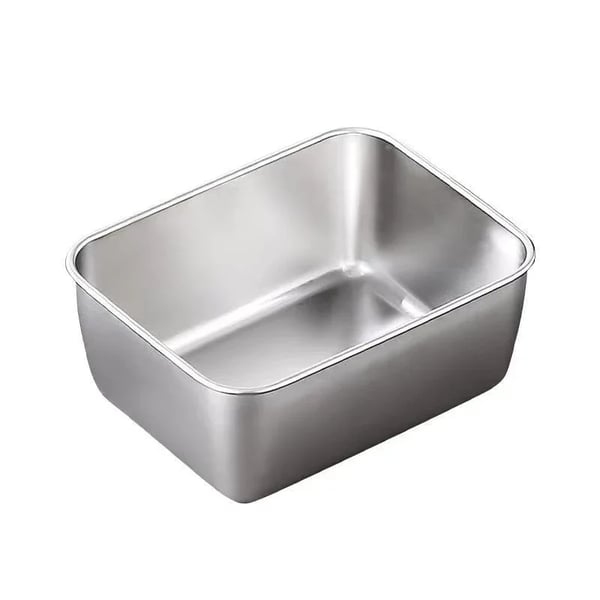 Convertible stainless steel dish: Store and serve with elegance