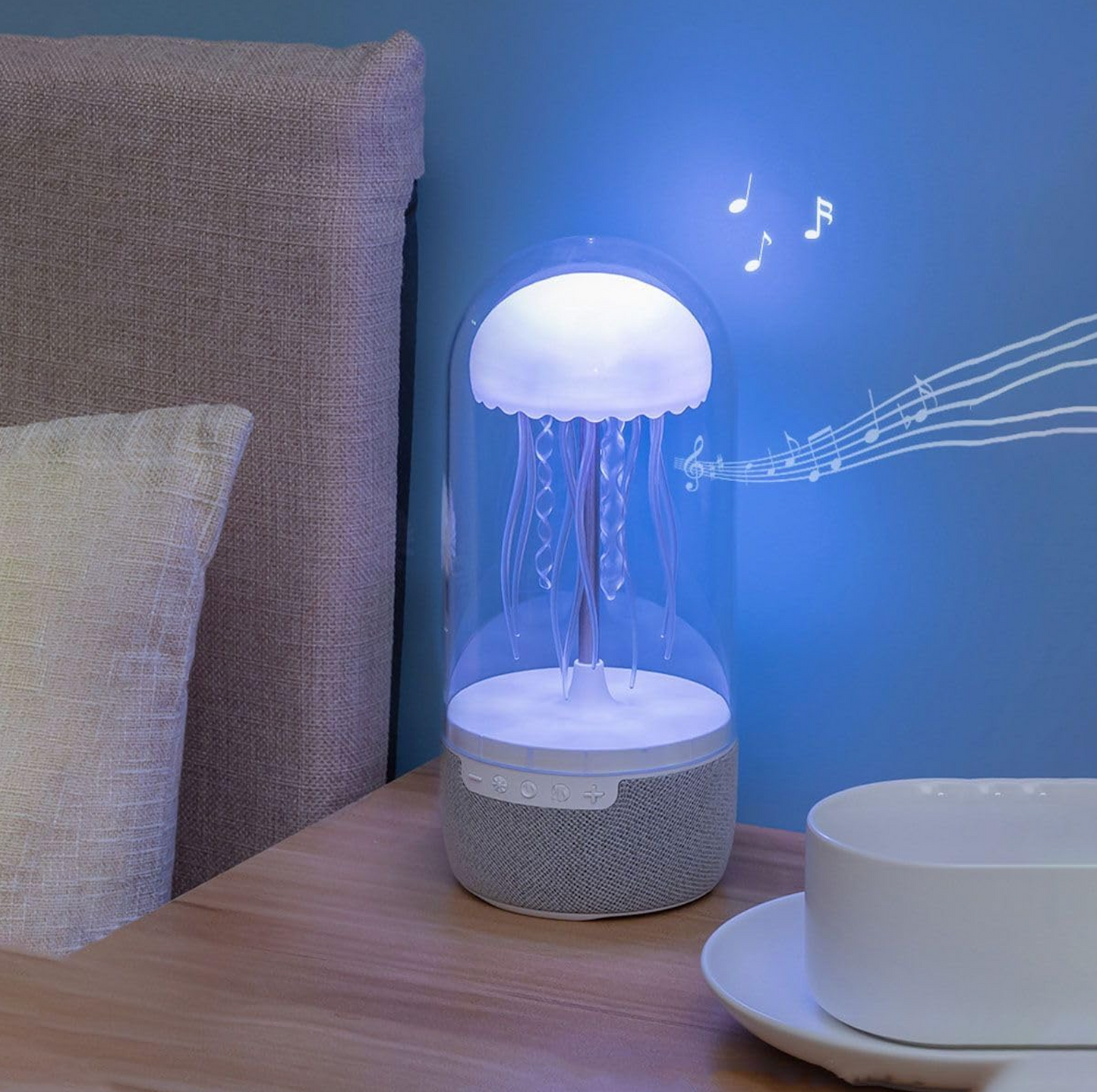 Roterende LED-lampe med integreret højttaler